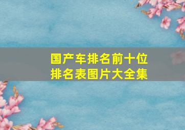 国产车排名前十位排名表图片大全集