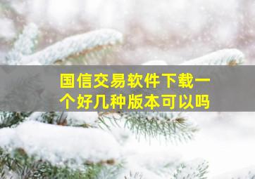 国信交易软件下载一个好几种版本可以吗