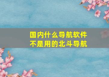 国内什么导航软件不是用的北斗导航