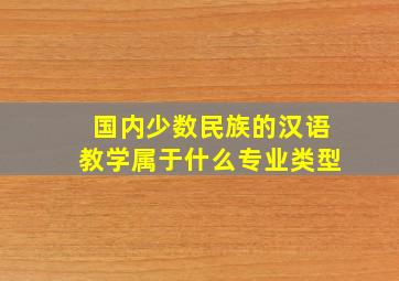 国内少数民族的汉语教学属于什么专业类型