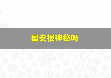 国安很神秘吗