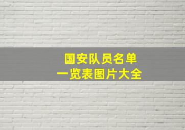 国安队员名单一览表图片大全