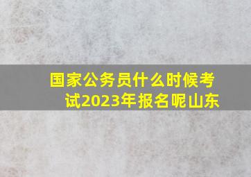 国家公务员什么时候考试2023年报名呢山东