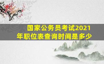 国家公务员考试2021年职位表查询时间是多少