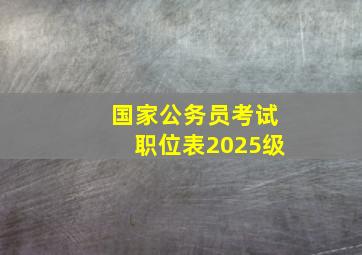 国家公务员考试职位表2025级