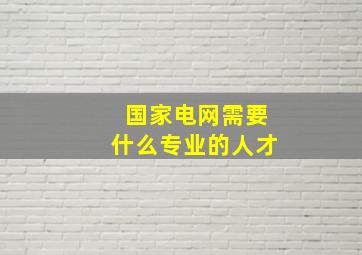 国家电网需要什么专业的人才