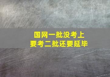 国网一批没考上要考二批还要延毕