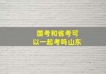 国考和省考可以一起考吗山东