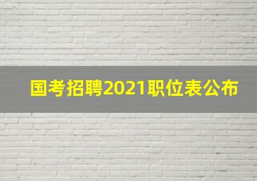 国考招聘2021职位表公布