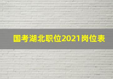 国考湖北职位2021岗位表