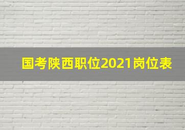 国考陕西职位2021岗位表