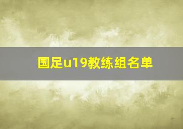 国足u19教练组名单