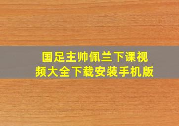 国足主帅佩兰下课视频大全下载安装手机版