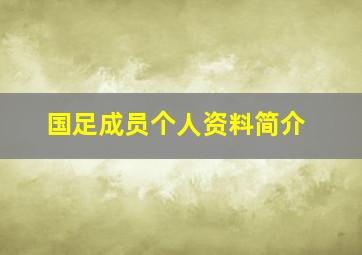 国足成员个人资料简介