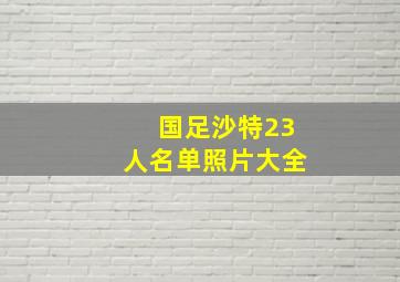 国足沙特23人名单照片大全