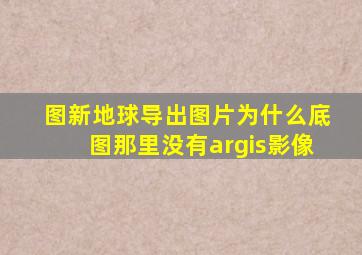 图新地球导出图片为什么底图那里没有argis影像