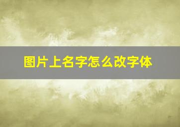 图片上名字怎么改字体