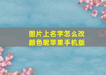 图片上名字怎么改颜色呢苹果手机版