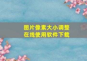 图片像素大小调整在线使用软件下载