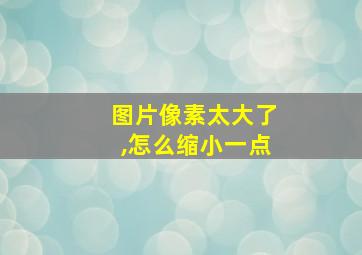 图片像素太大了,怎么缩小一点