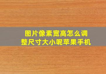 图片像素宽高怎么调整尺寸大小呢苹果手机