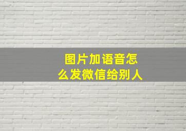 图片加语音怎么发微信给别人