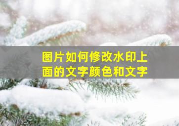 图片如何修改水印上面的文字颜色和文字