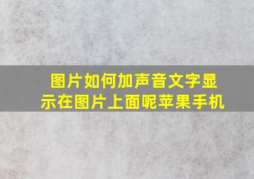 图片如何加声音文字显示在图片上面呢苹果手机