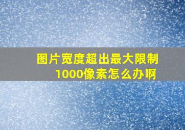 图片宽度超出最大限制1000像素怎么办啊