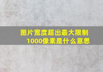 图片宽度超出最大限制1000像素是什么意思