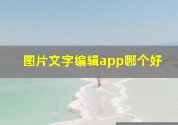 图片文字编辑app哪个好