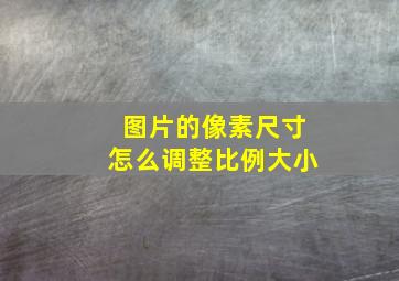 图片的像素尺寸怎么调整比例大小