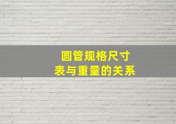 圆管规格尺寸表与重量的关系