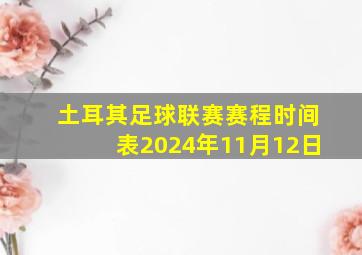 土耳其足球联赛赛程时间表2024年11月12日