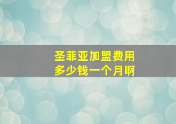 圣菲亚加盟费用多少钱一个月啊