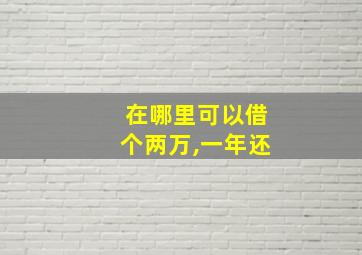 在哪里可以借个两万,一年还