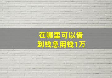 在哪里可以借到钱急用钱1万