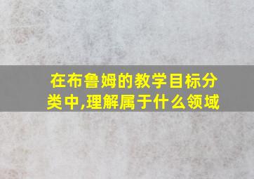 在布鲁姆的教学目标分类中,理解属于什么领域