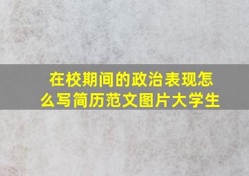 在校期间的政治表现怎么写简历范文图片大学生