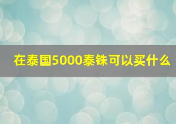 在泰国5000泰铢可以买什么