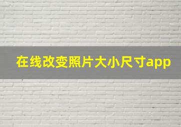 在线改变照片大小尺寸app