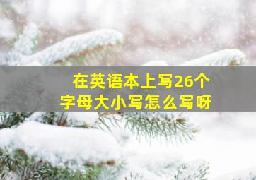 在英语本上写26个字母大小写怎么写呀