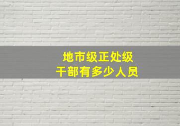 地市级正处级干部有多少人员