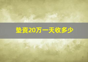 垫资20万一天收多少