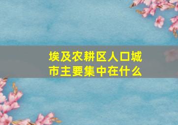 埃及农耕区人口城市主要集中在什么