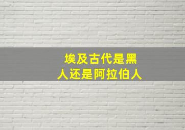 埃及古代是黑人还是阿拉伯人