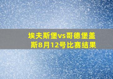 埃夫斯堡vs哥德堡盖斯8月12号比赛结果