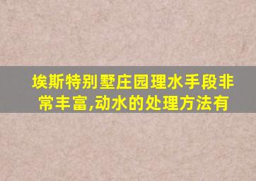 埃斯特别墅庄园理水手段非常丰富,动水的处理方法有