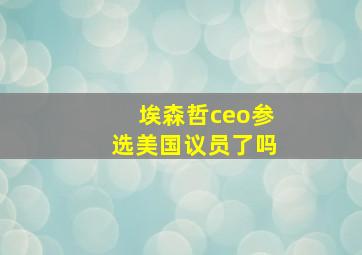 埃森哲ceo参选美国议员了吗