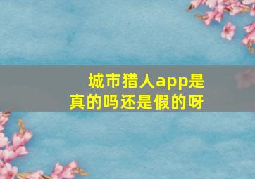 城市猎人app是真的吗还是假的呀